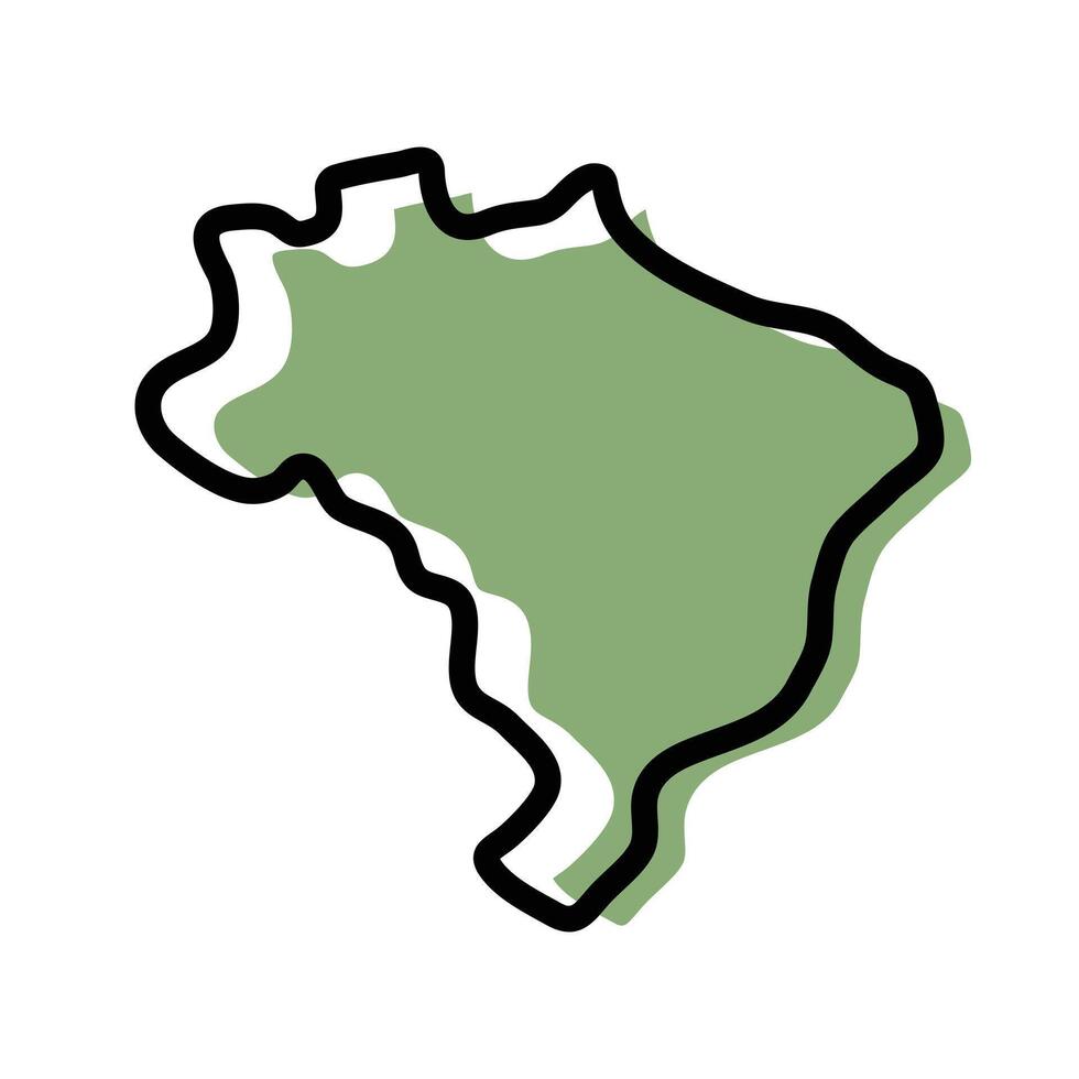 Brazil green map icon. Brazil outline map. Simple icon design. Eps illustration vector