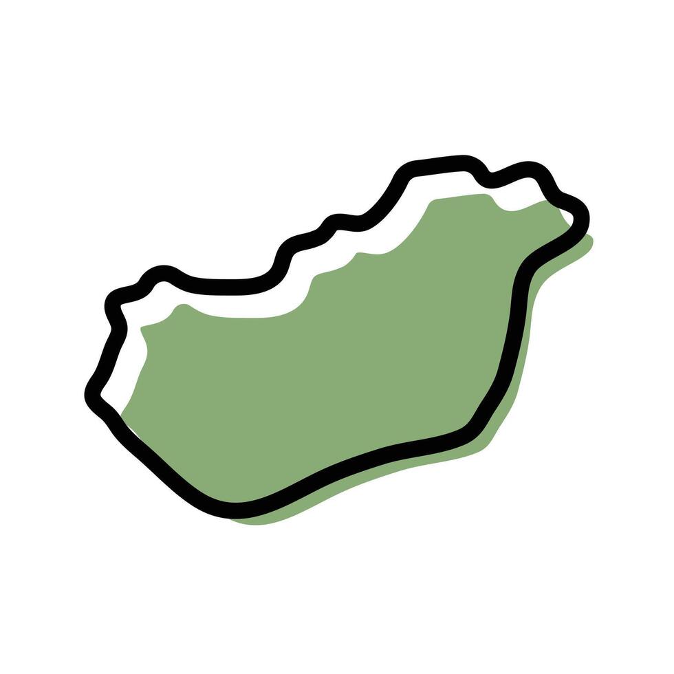 Hungary green map icon. Hungary outline map. Simple icon design. Eps illustration vector