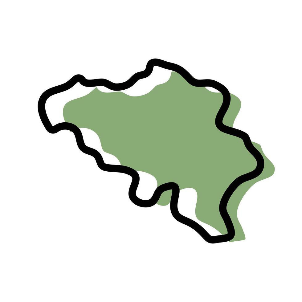 Belgium green map icon. Belgium outline map. Simple icon design. Epsillustration vector