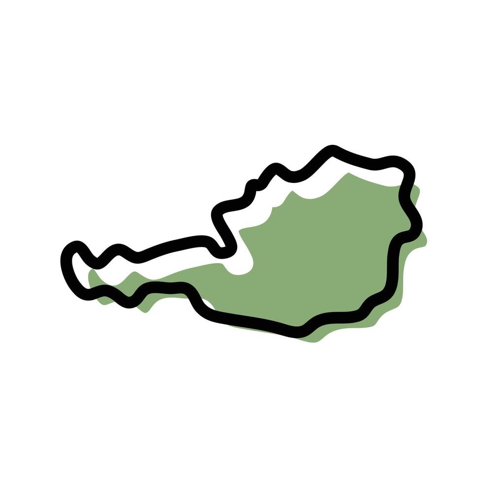 Austria green map icon. Austria outline map. Simple icon design. Eps illustration vector