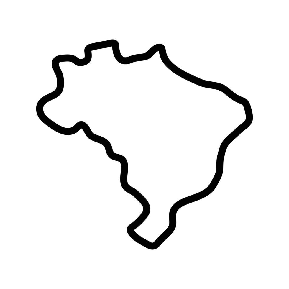Brazil map icon. Brazil outline map. Simple icon design. Eps illustration vector