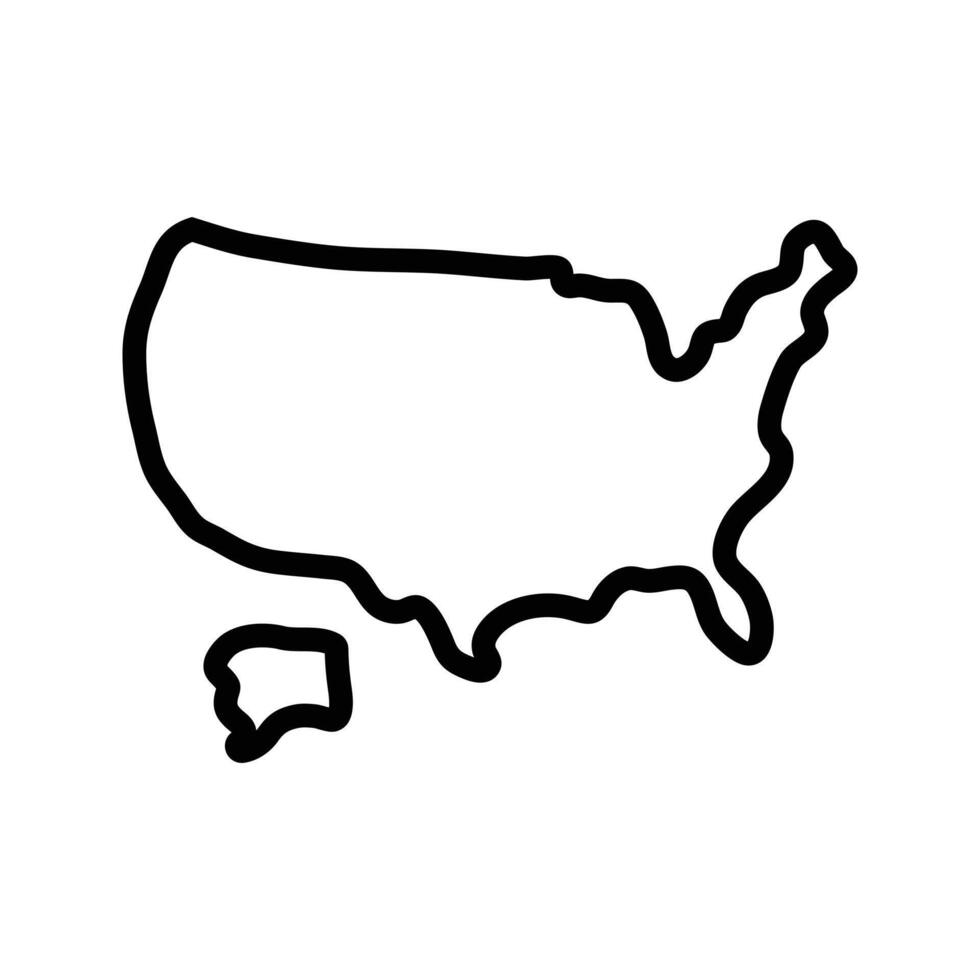 United State of America map icon. USA outline map. Simple icon design. Eps illustration vector