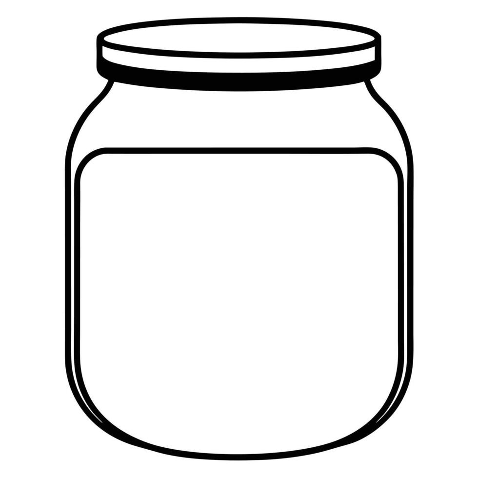Simple black and white jar illustration with lid suitable for various design projects vector