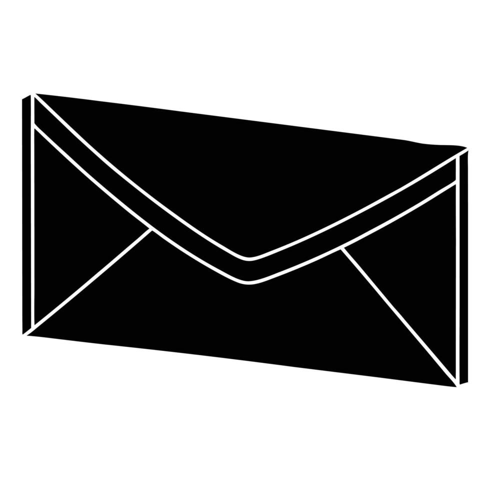 Silhouette Of Simple Email Envelope Illustration For Communication Designs vector