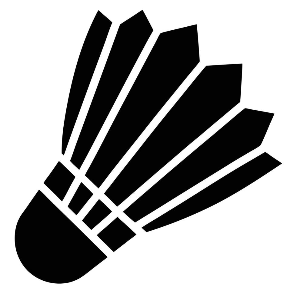 Shuttlecock Illustration Black And White Badminton Sport Equipment Minimalist Graphic Design Element vector