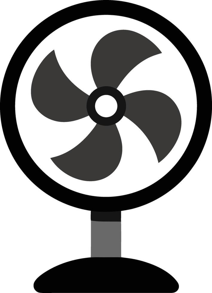 Simple illustration of a standing electric fan with four blades vector