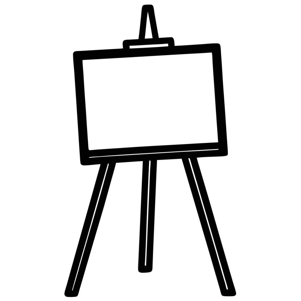 Artistic Easel Illustration Displaying A Blank Canvas For Creative Content Creation vector