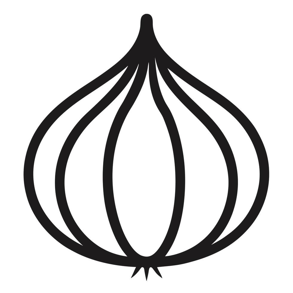 Black and white simplified garlic bulb isolated on a clean white background vector