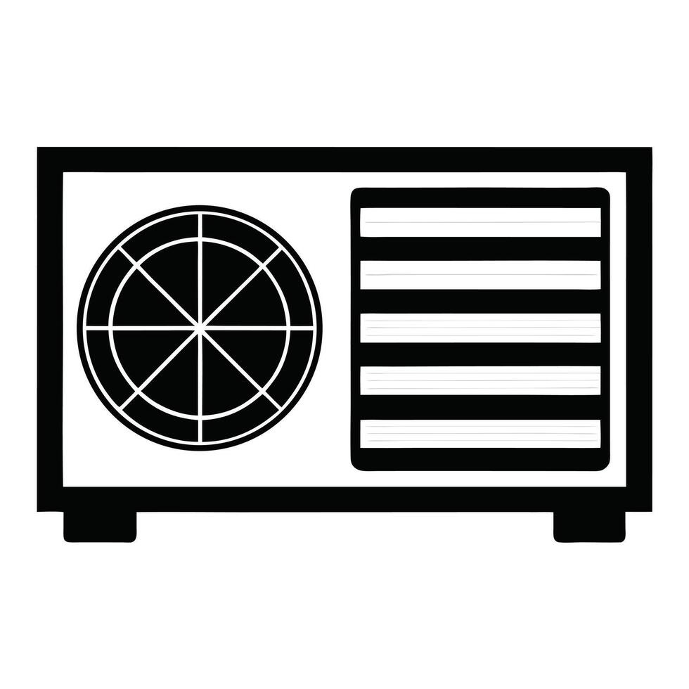 Simplified illustration depicting a basic modern air conditioner unit vector