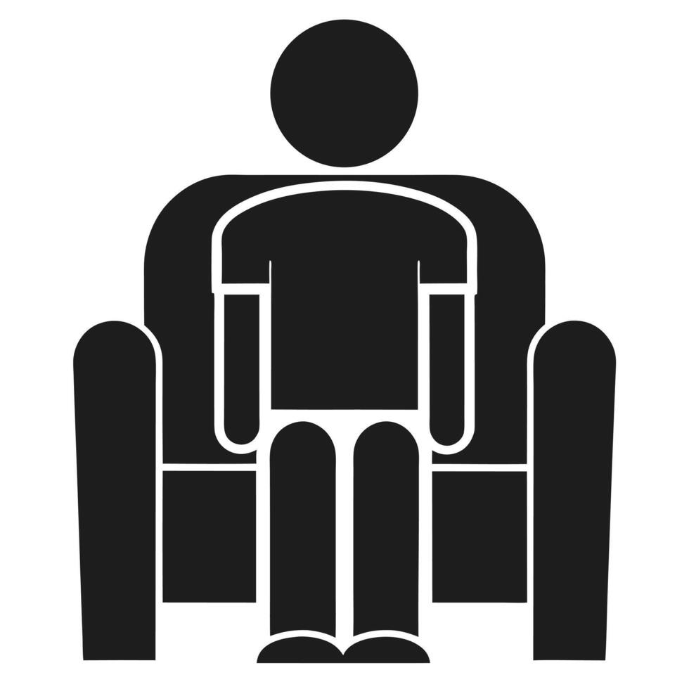 Person Sitting Comfortably In Armchair Relaxation And Leisure Illustration vector