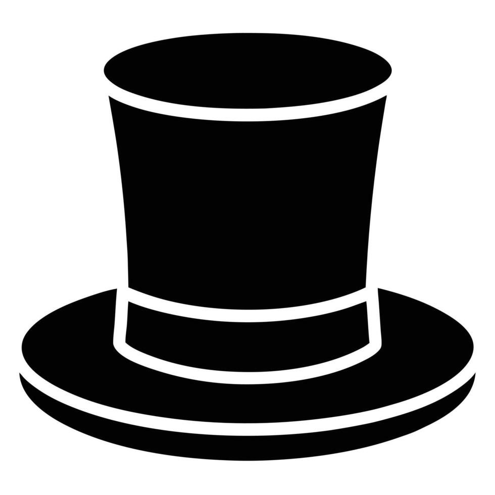 Classic black top hat silhouette illustration for formal occasions and celebrations vector