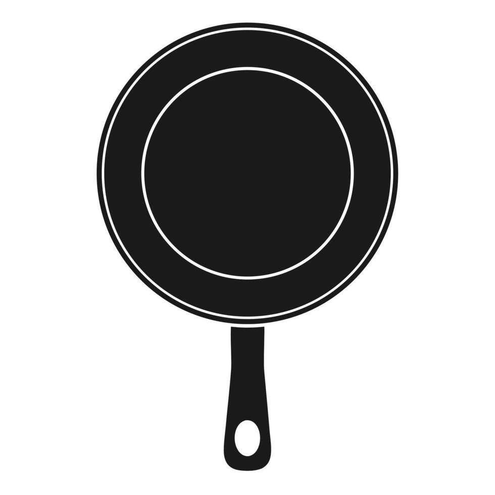 Silhouette of a frying pan isolated on white background simple cookware illustration vector