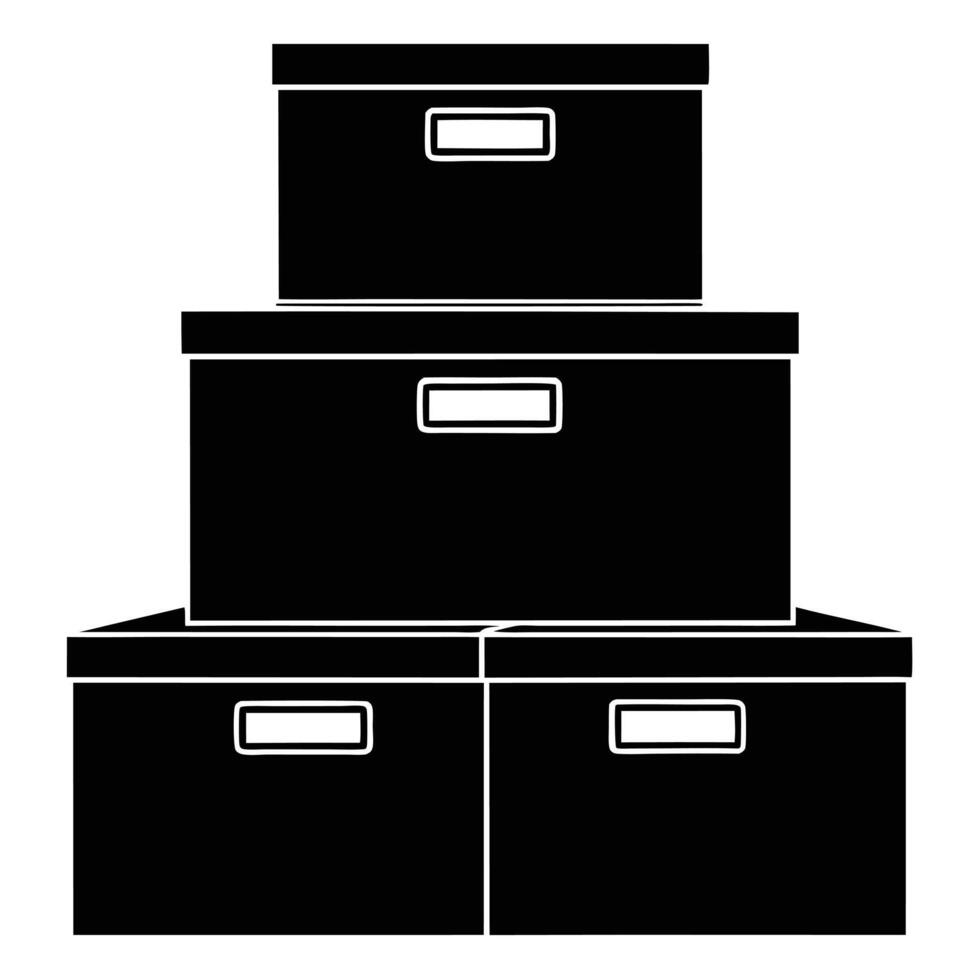 A stack of black boxes on a white background vector