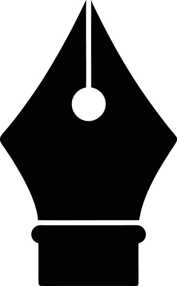 Silhouette design of a detailed fountain pen for writing inspiration or creative concepts vector