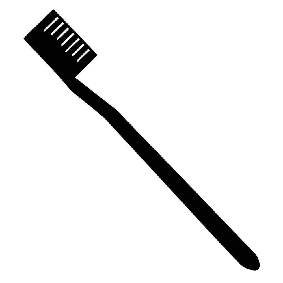 Simple black and white illustration of a toothbrush isolated on white background vector