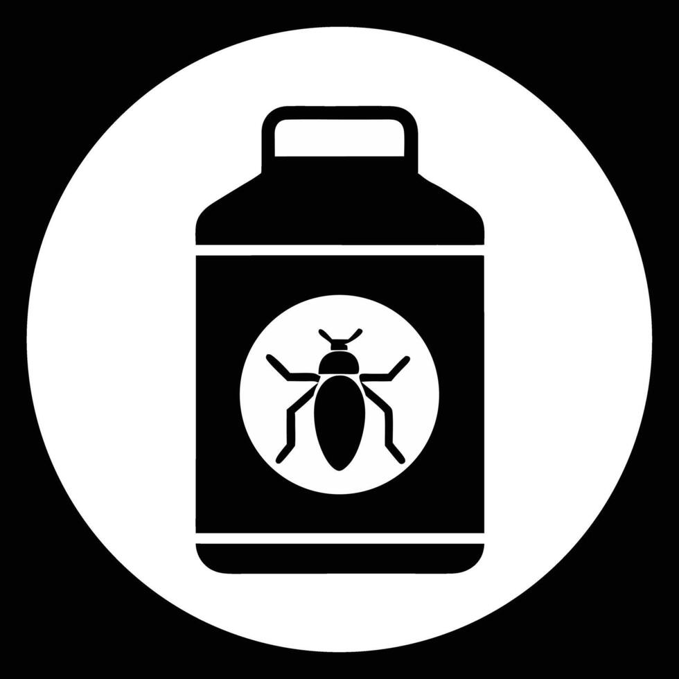 A can of bug spray icon on a black background vector
