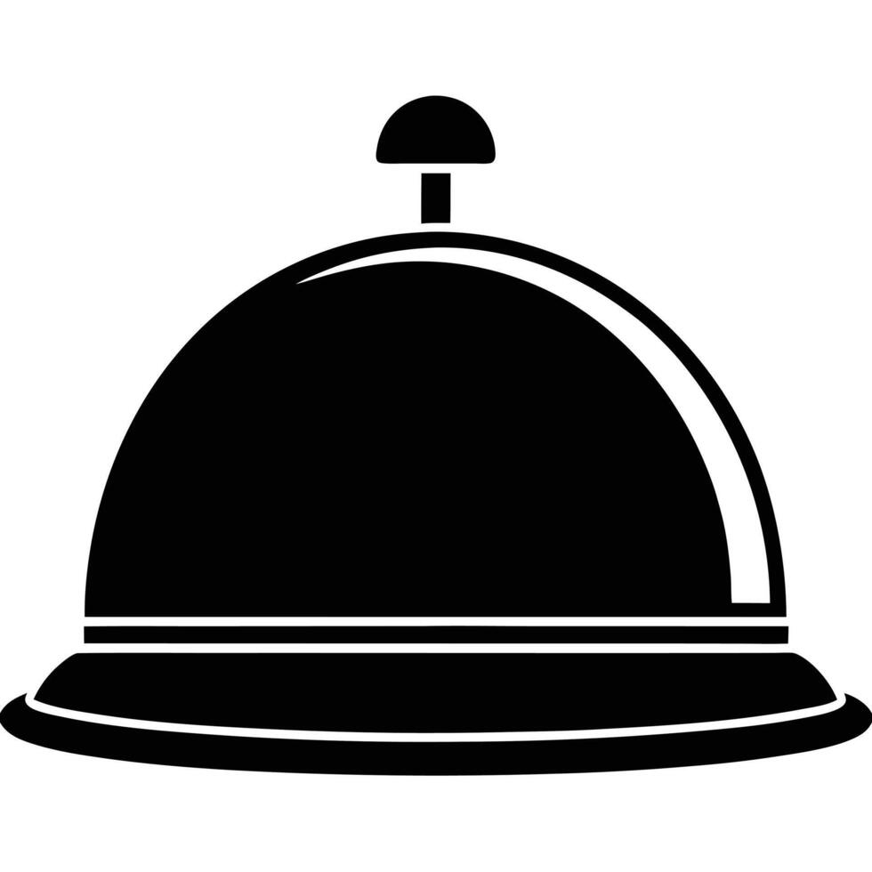 Silhouette illustration of a classic service bell with transparency on white background vector