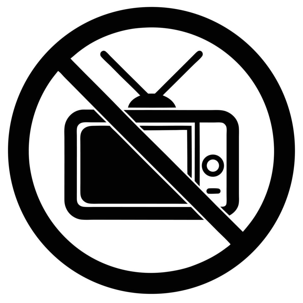 No tv sign vector