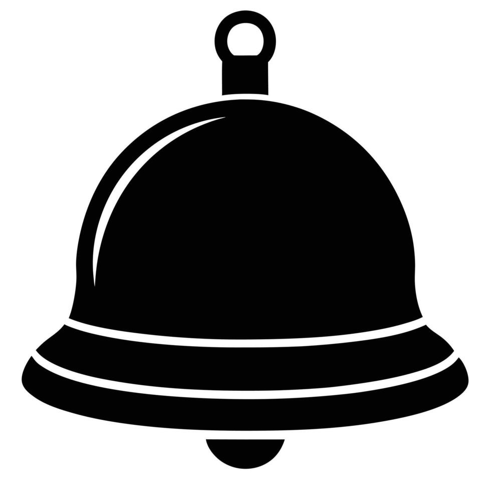 Sleek silhouette of a classic christmas bell black and white simple illustration vector