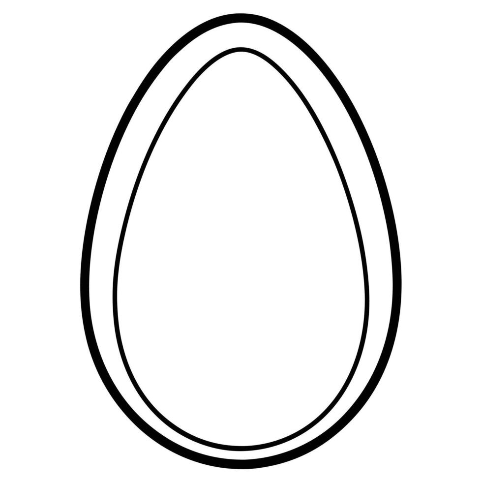 Minimalist black egg outline design with transparent background suitable for projects vector