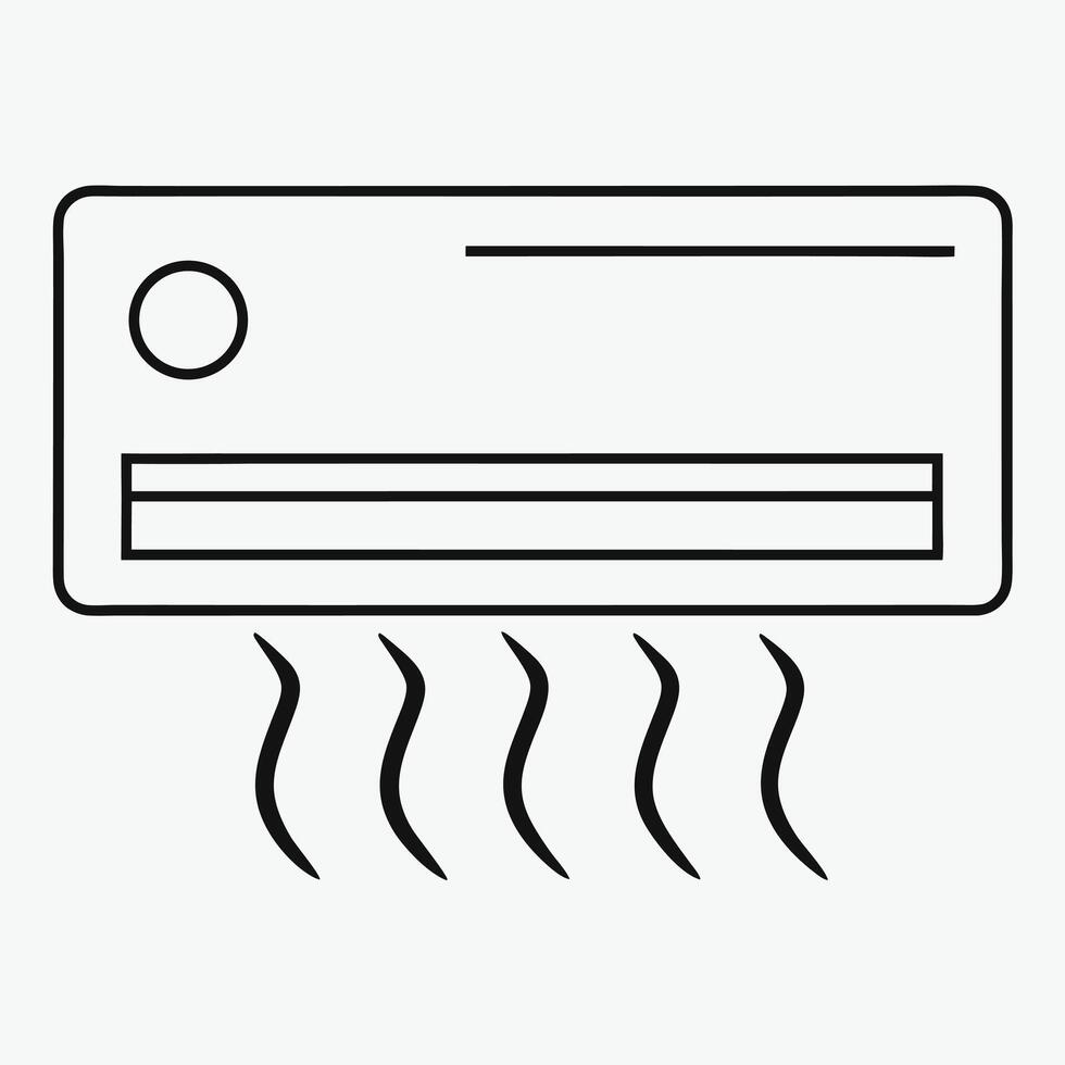 Air conditioner icon line drawing vector