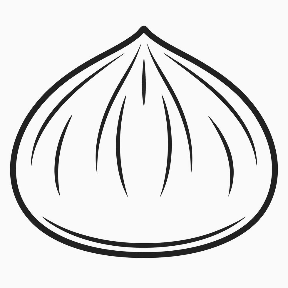 A black and white illustration of a garlic bulb vector