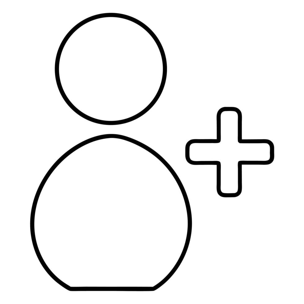 Adding a person icon plus symbol depicting social media networking and community vector