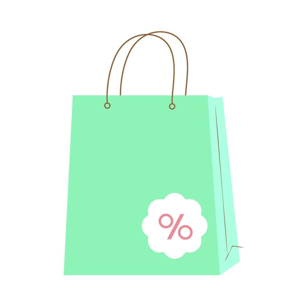 Shopping bag discount vector