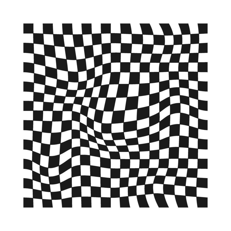 Checkered distorted element design vector