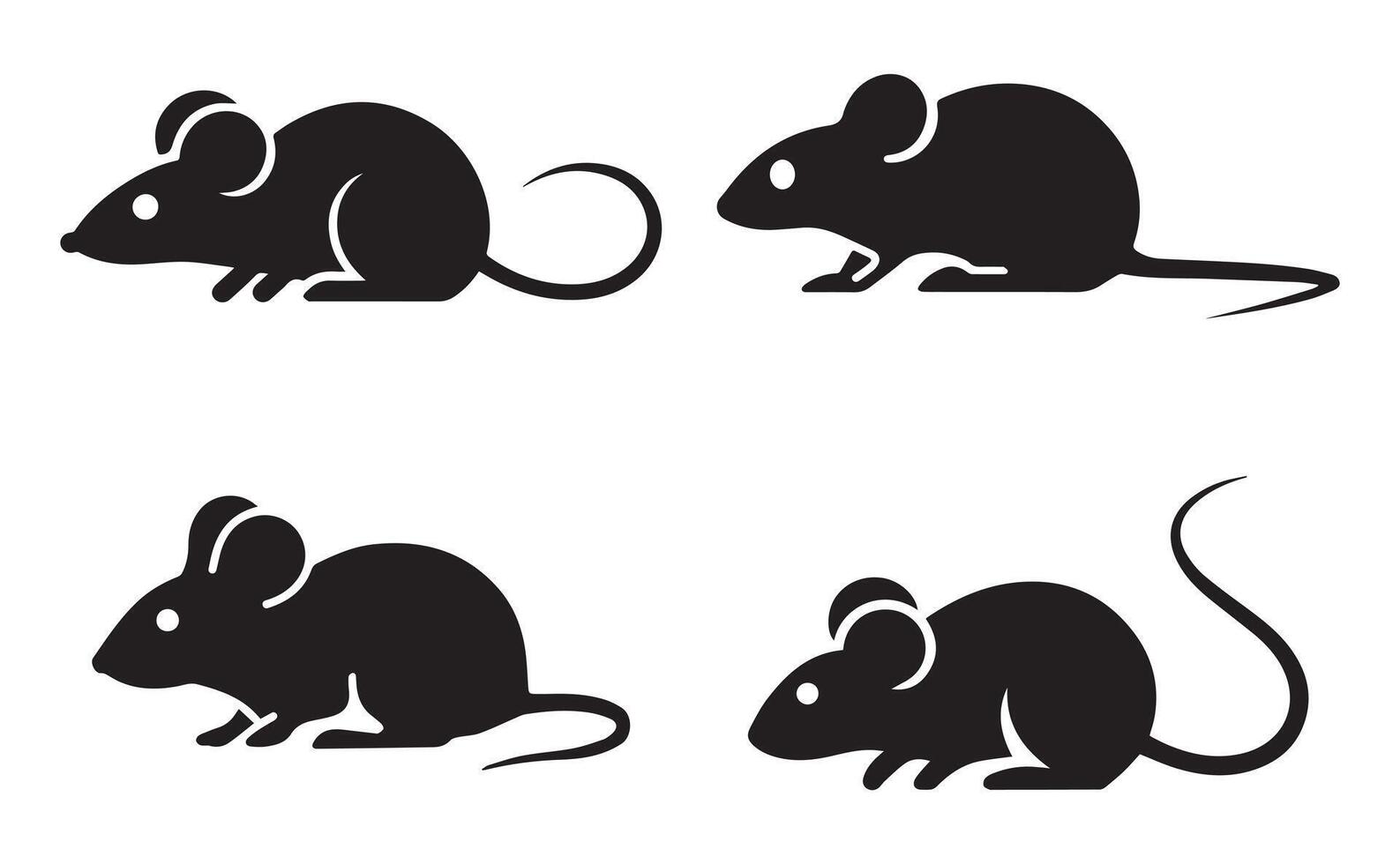 Four Simple Mouse Silhouettes vector