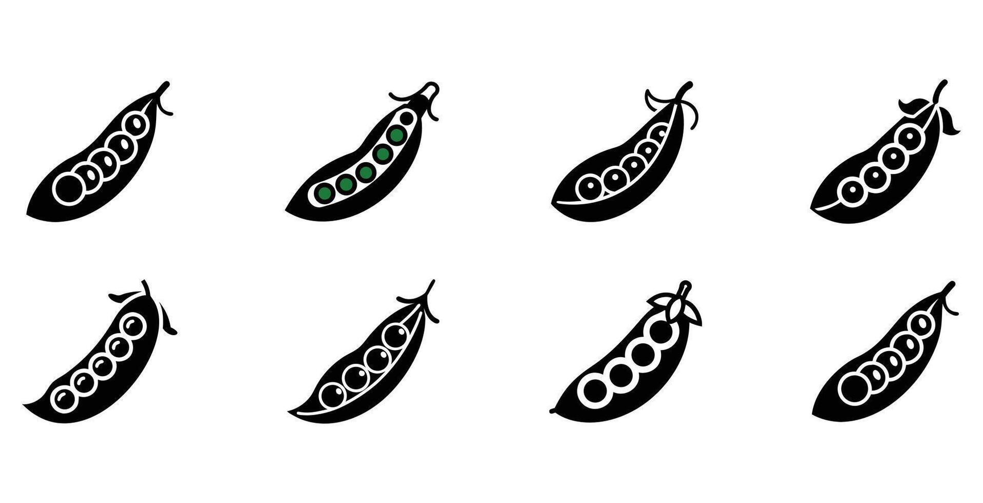 Collection of Pea Pod Illustrations vector