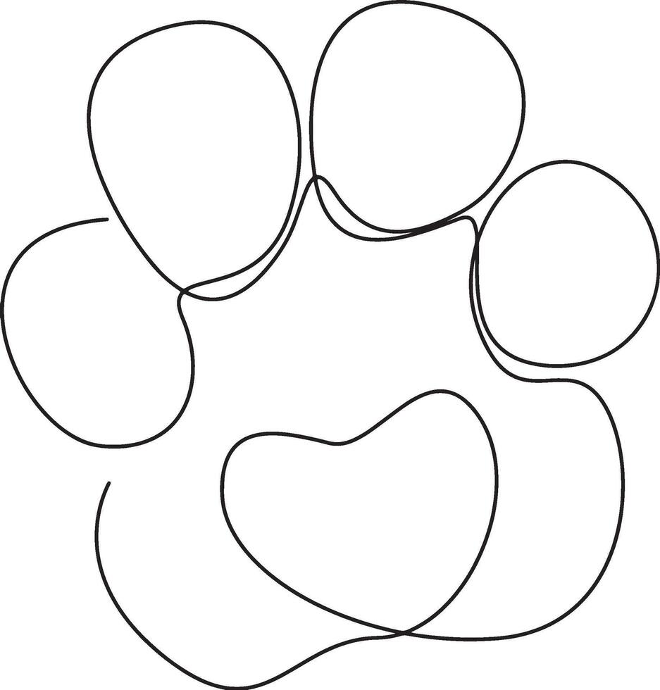 Dog Steps Line Art, vector