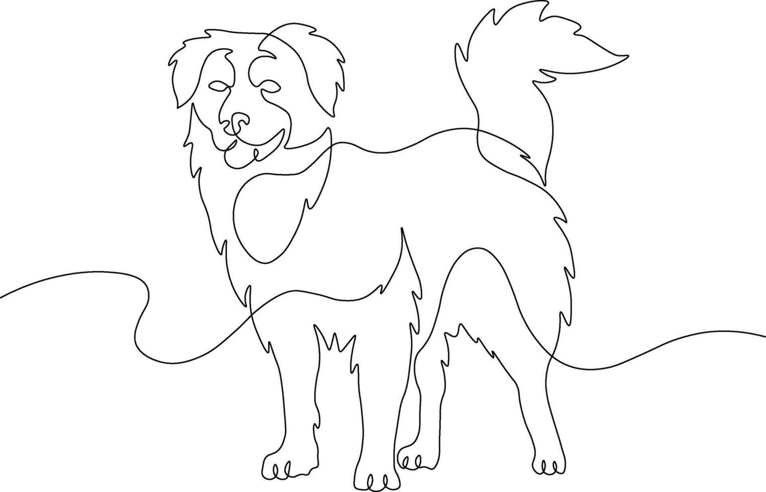Cute puppy one line drawing vector