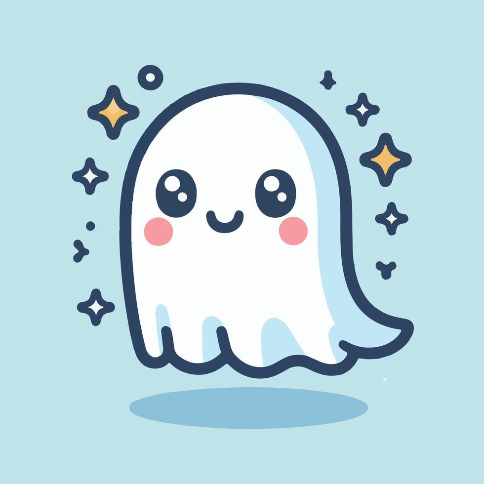 A cute ghost with stars on it vector