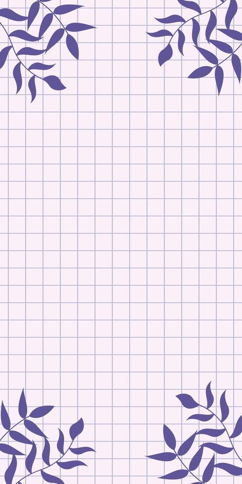 Frame Purple Design Aesthetic Background With Floral vector