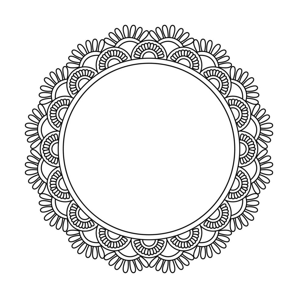 Celestial Energy Rings Mandala for Coloring Book Page vector