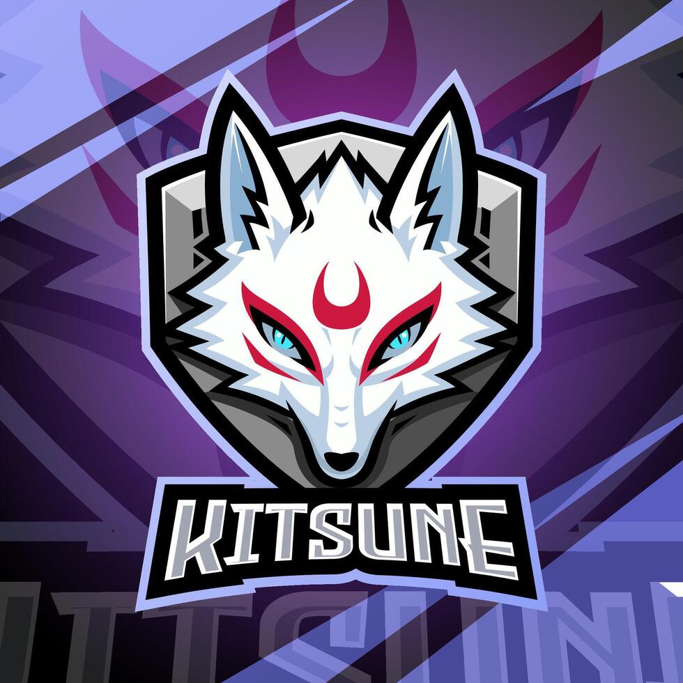 Kitsune mascot design vector