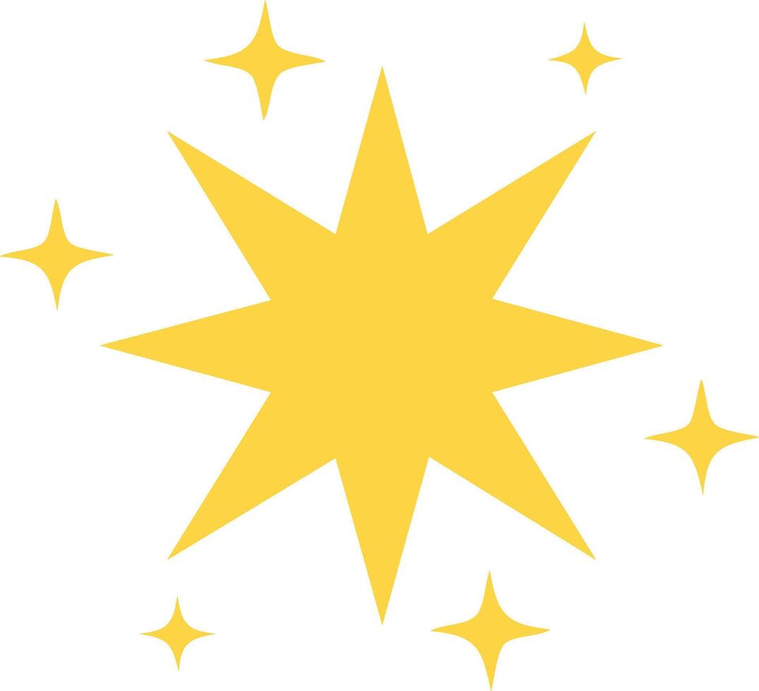 A yellow star with stars around it vector