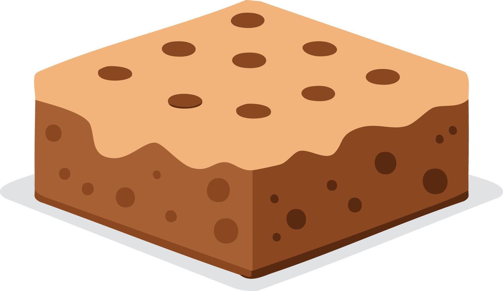 A brown square cake with dots on it vector