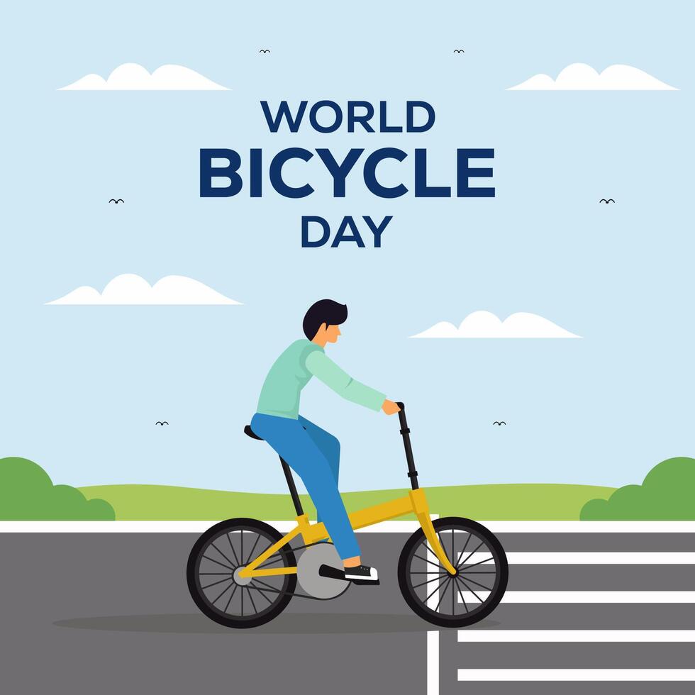 world bicycle day illustration in flat design style vector