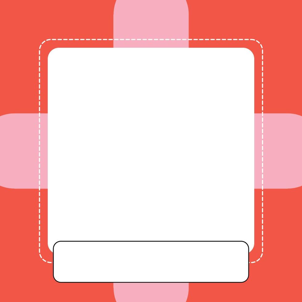orange simple square frame border design vector