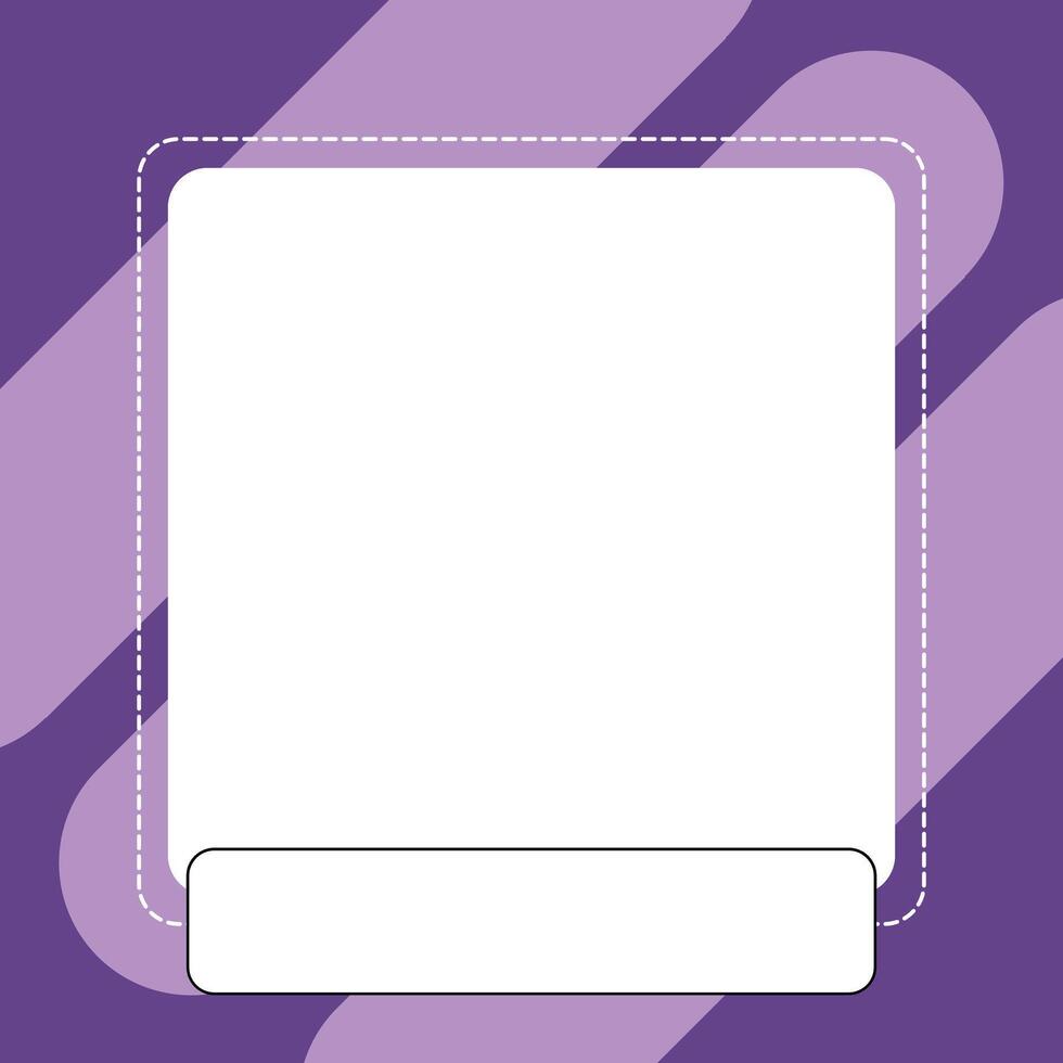 purple simple square frame border design vector