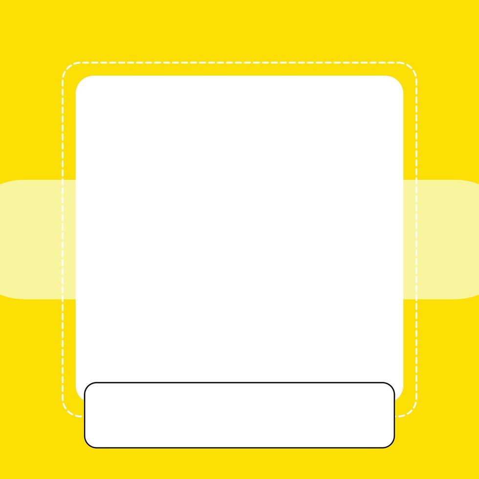yellow simple square frame border design vector