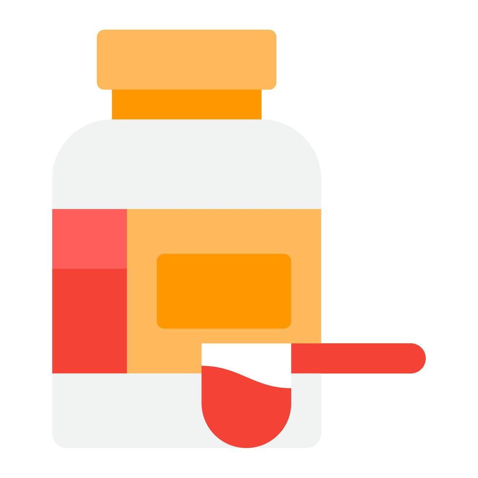 Medication Bottle with Dropper icon illustration flat vector