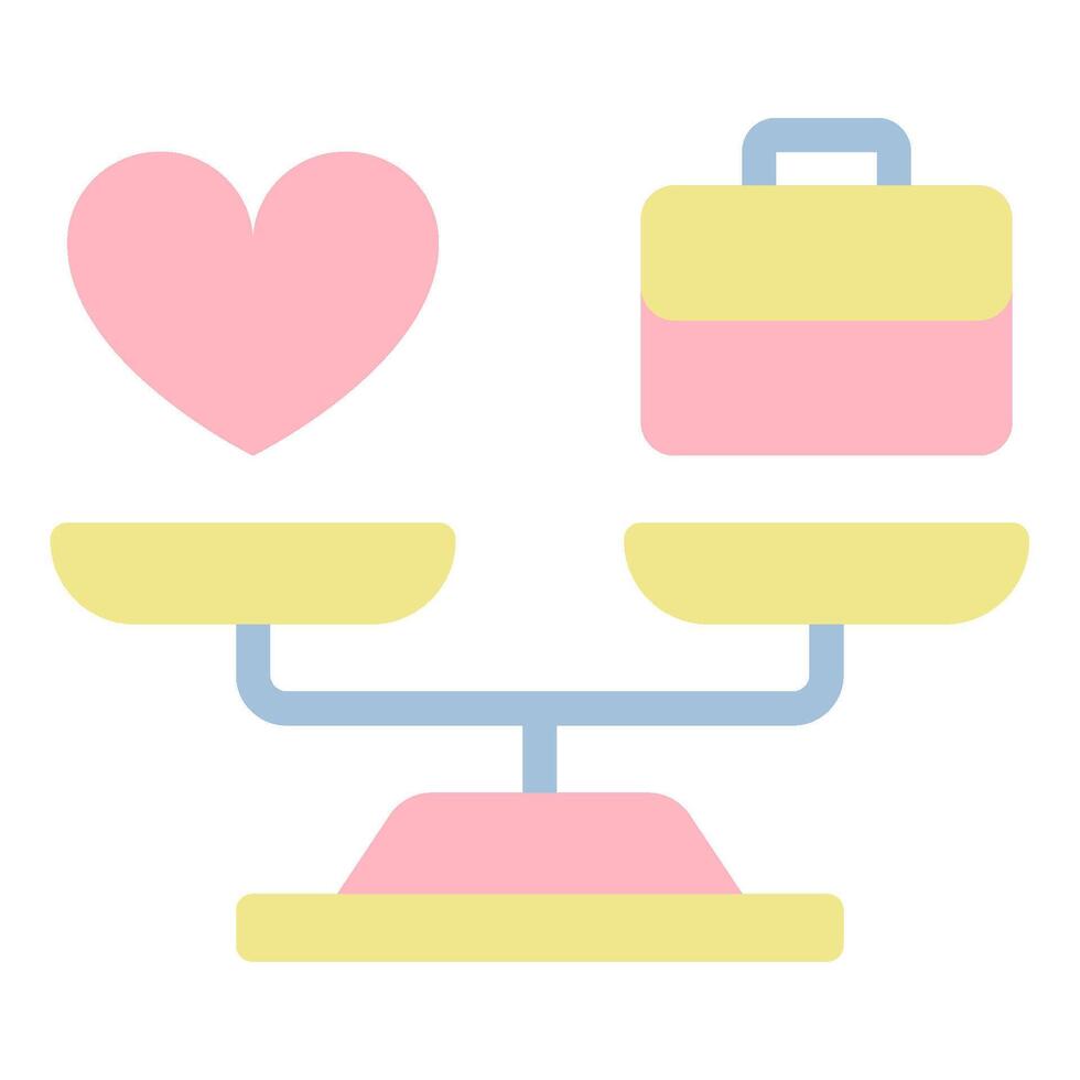 Balance Scale with Heart and Briefcase vector
