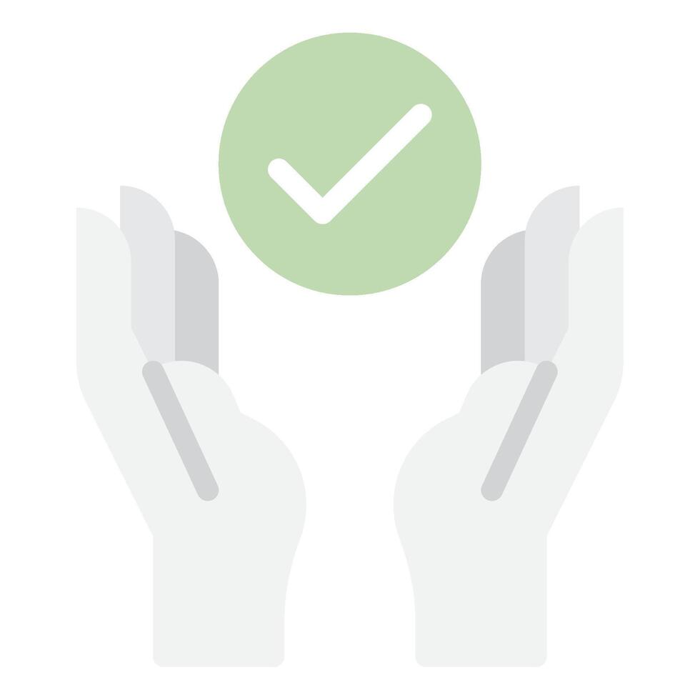 Hands Holding Checkmark Icon vector