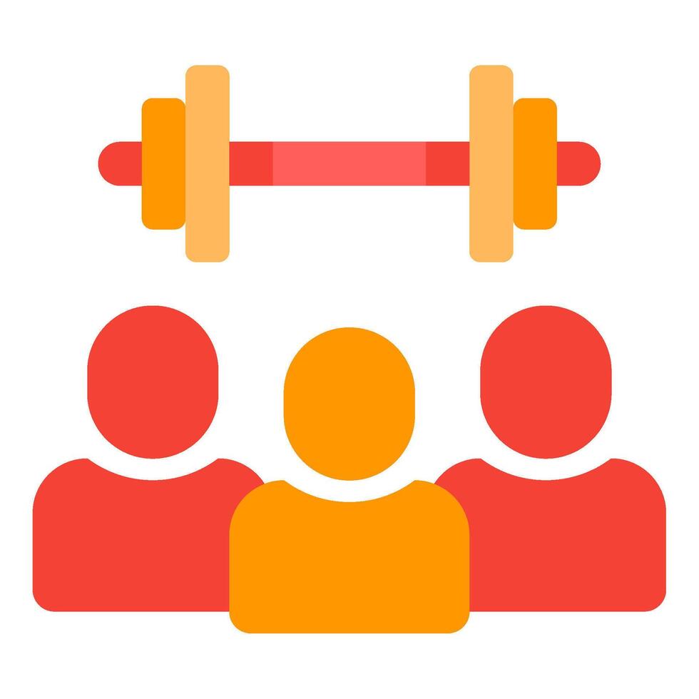 Icon of People with Barbell icon illustration flat vector