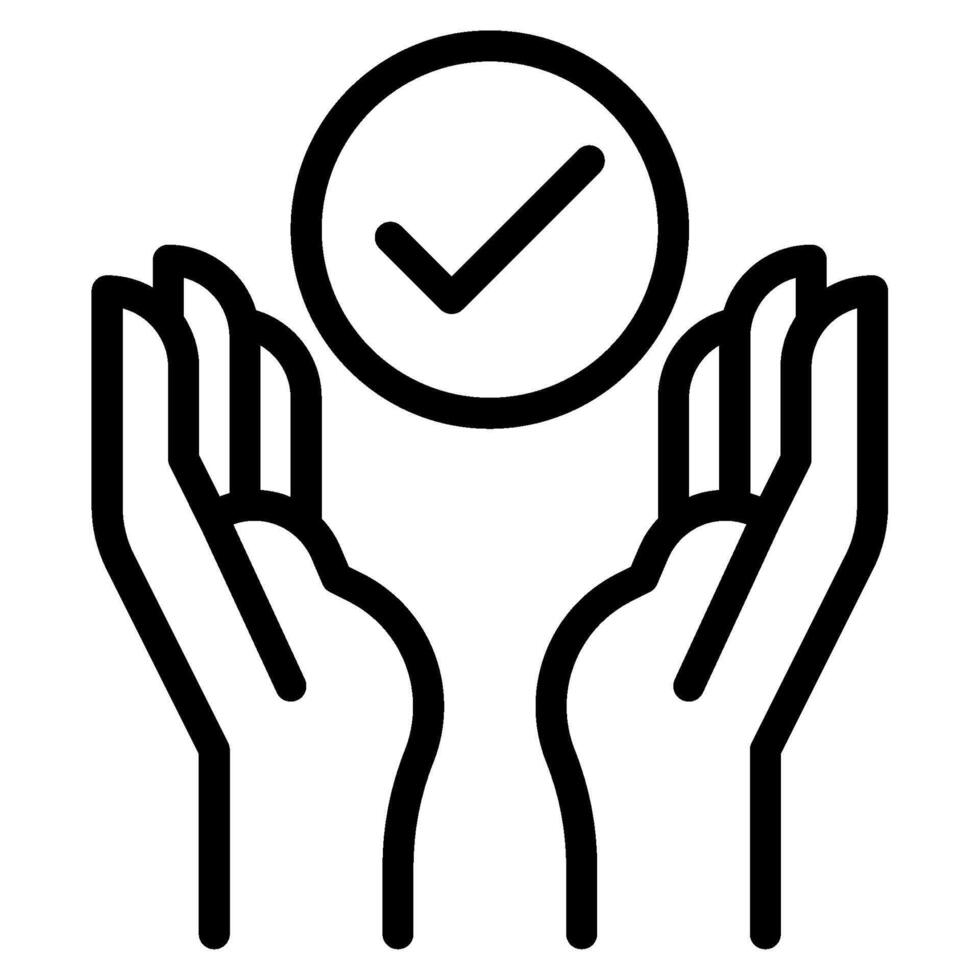 Hands Holding Checkmark Icon illustration vector