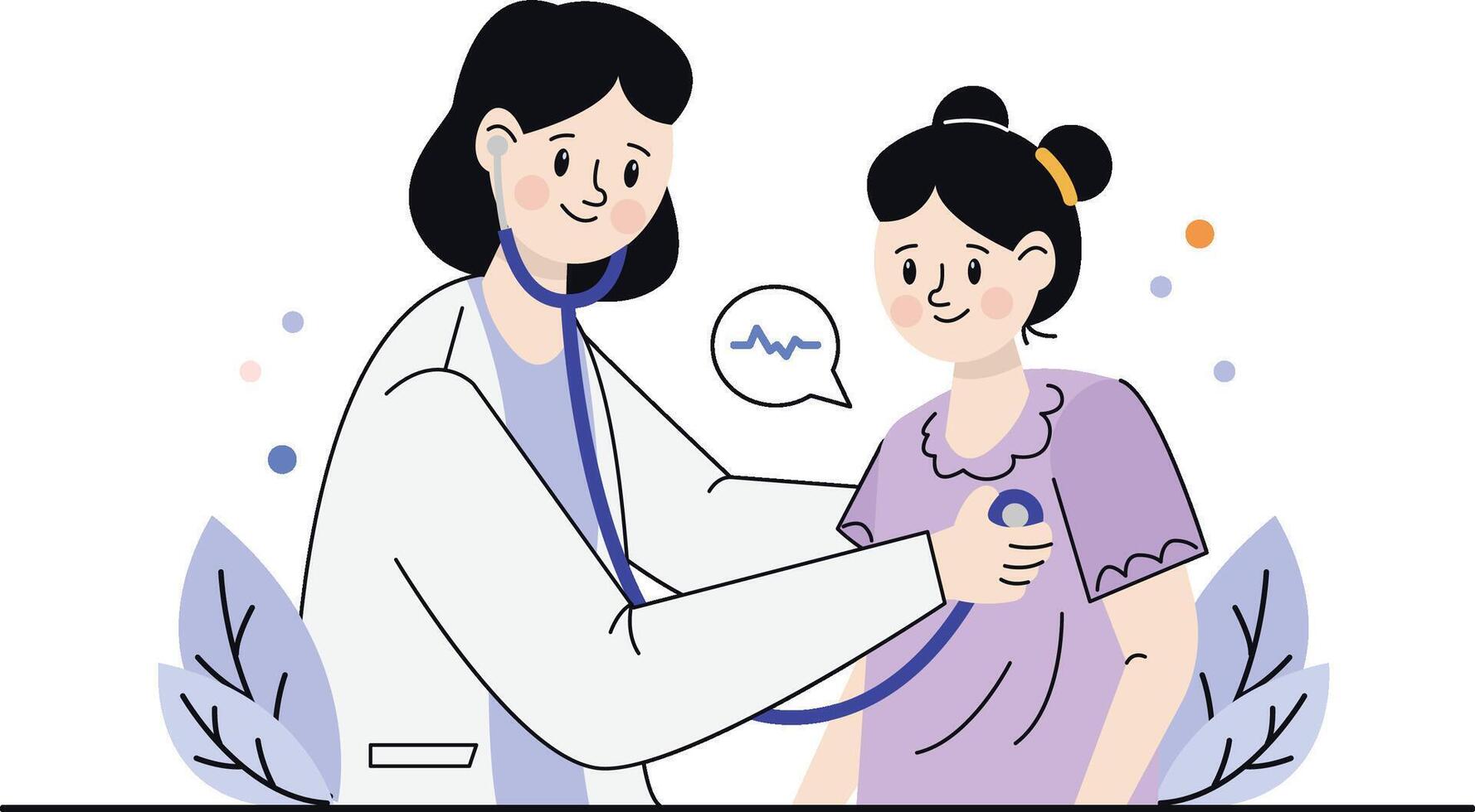 Doctor Examining Child Patient vector