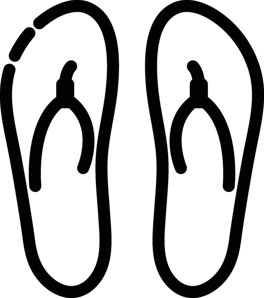 Sandal flip flops mens outline vector